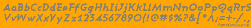 フォントAshbyExtraBoldItalic – オレンジの背景に灰色の文字