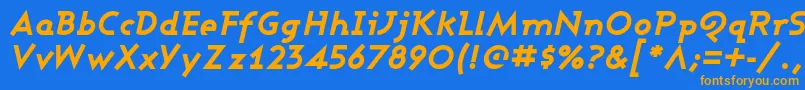 AshbyExtraBoldItalic Font – Orange Fonts on Blue Background