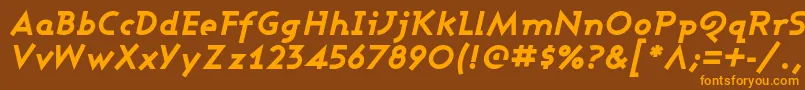 フォントAshbyExtraBoldItalic – オレンジ色の文字が茶色の背景にあります。