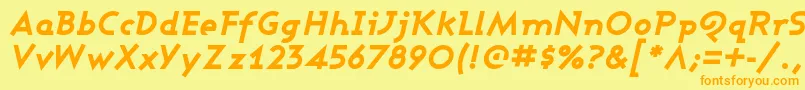 AshbyExtraBoldItalic Font – Orange Fonts on Yellow Background
