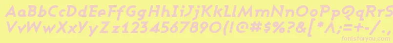 AshbyExtraBoldItalic Font – Pink Fonts on Yellow Background