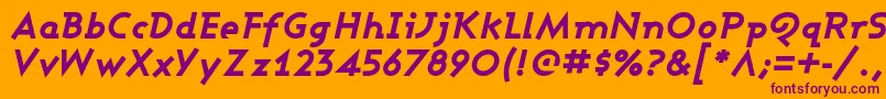 AshbyExtraBoldItalic Font – Purple Fonts on Orange Background