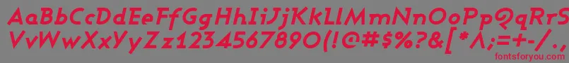 AshbyExtraBoldItalic Font – Red Fonts on Gray Background