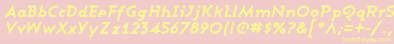 AshbyExtraBoldItalic Font – Yellow Fonts on Pink Background