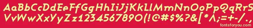 AshbyExtraBoldItalic Font – Yellow Fonts on Red Background