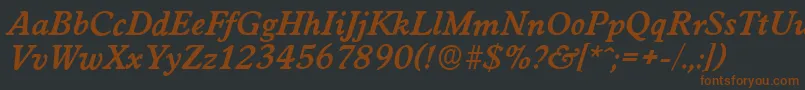 WorcesterserialBolditalic-fontti – ruskeat fontit mustalla taustalla