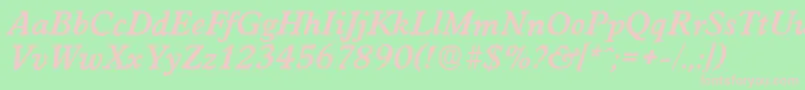 WorcesterserialBolditalic Font – Pink Fonts on Green Background