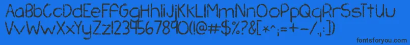 フォントKgchasingpavements – 黒い文字の青い背景