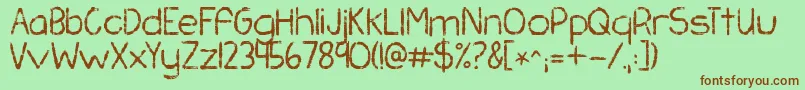 Kgchasingpavements Font – Brown Fonts on Green Background