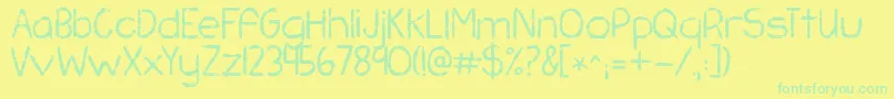 Kgchasingpavements Font – Green Fonts on Yellow Background