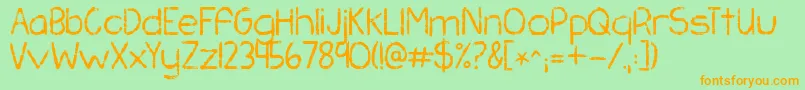 Kgchasingpavements Font – Orange Fonts on Green Background