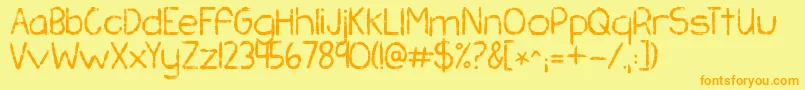 Kgchasingpavements Font – Orange Fonts on Yellow Background