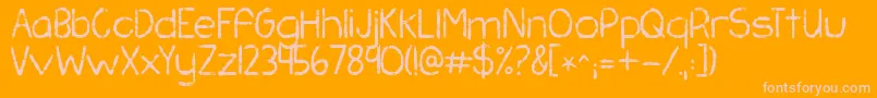 Kgchasingpavements Font – Pink Fonts on Orange Background