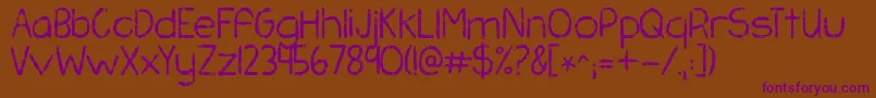 Kgchasingpavements Font – Purple Fonts on Brown Background
