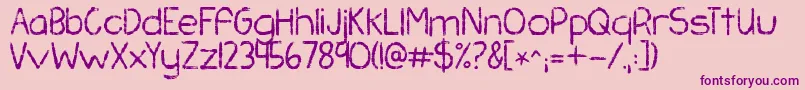 Kgchasingpavements Font – Purple Fonts on Pink Background