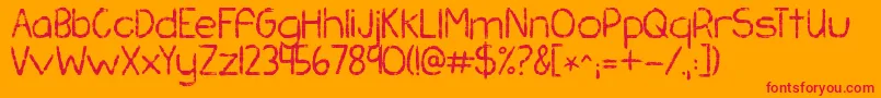 Kgchasingpavements Font – Red Fonts on Orange Background