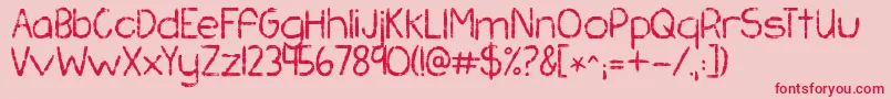 Kgchasingpavements Font – Red Fonts on Pink Background