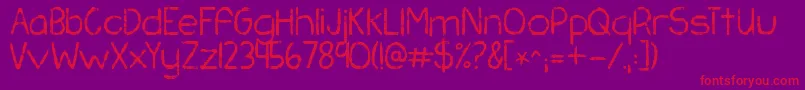 Kgchasingpavements Font – Red Fonts on Purple Background