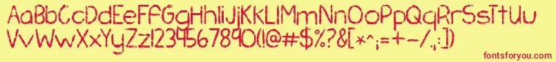 Kgchasingpavements Font – Red Fonts on Yellow Background