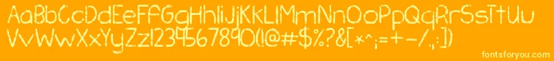 Kgchasingpavements Font – Yellow Fonts on Orange Background