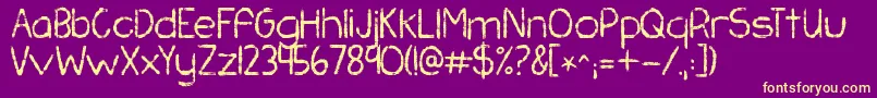 Kgchasingpavements Font – Yellow Fonts on Purple Background