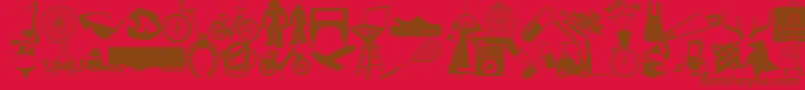 WcSoldOutEBta Font – Brown Fonts on Red Background
