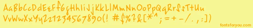 Epsilonc Font – Orange Fonts on Yellow Background