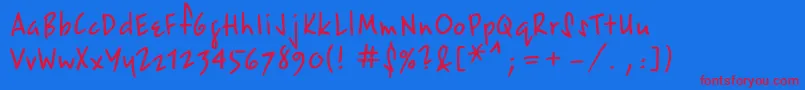 Epsilonc Font – Red Fonts on Blue Background