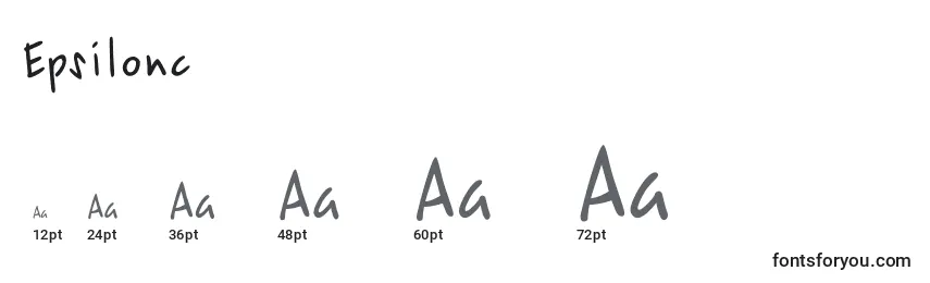 Размеры шрифта Epsilonc