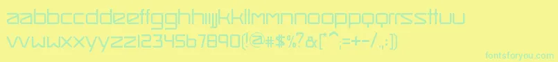 フォントSmashHitLight – 黄色い背景に緑の文字