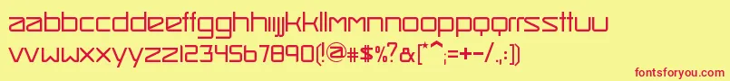 SmashHitLight-Schriftart – Rote Schriften auf gelbem Hintergrund