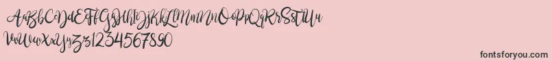 BrushgyoPersonalUse-Schriftart – Schwarze Schriften auf rosa Hintergrund