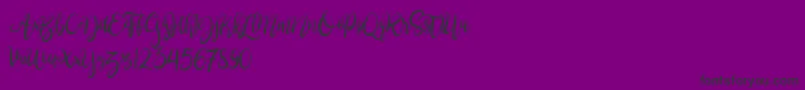 BrushgyoPersonalUse-Schriftart – Schwarze Schriften auf violettem Hintergrund