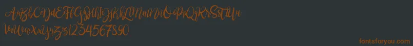 fuente BrushgyoPersonalUse – Fuentes Marrones Sobre Fondo Negro