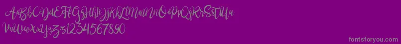 BrushgyoPersonalUse-Schriftart – Graue Schriften auf violettem Hintergrund