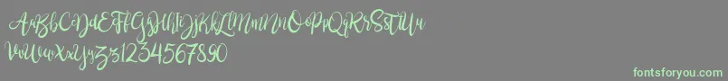 BrushgyoPersonalUse Font – Green Fonts on Gray Background