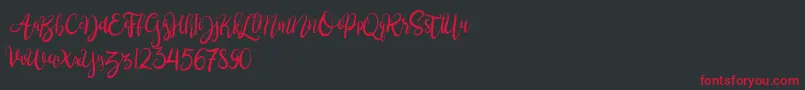 BrushgyoPersonalUse Font – Red Fonts on Black Background