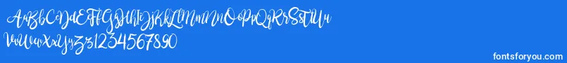 BrushgyoPersonalUse Font – White Fonts on Blue Background