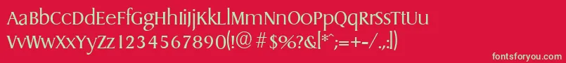 DragonserialLightRegular Font – Green Fonts on Red Background