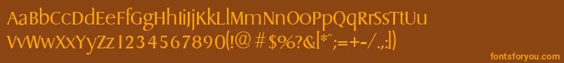 DragonserialLightRegular Font – Orange Fonts on Brown Background