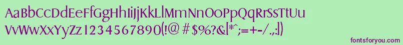 DragonserialLightRegular Font – Purple Fonts on Green Background