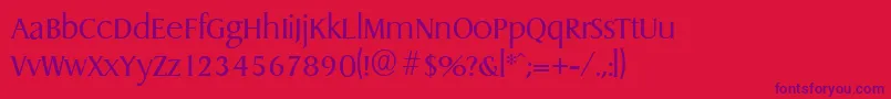 DragonserialLightRegular Font – Purple Fonts on Red Background