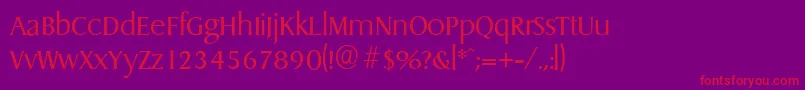 DragonserialLightRegular Font – Red Fonts on Purple Background