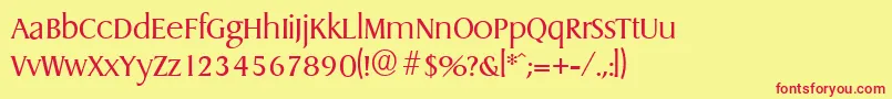 DragonserialLightRegular Font – Red Fonts on Yellow Background
