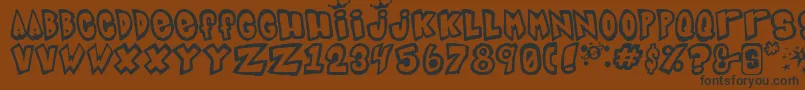 フォントIndigo – 黒い文字が茶色の背景にあります