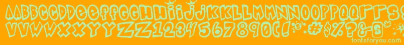 Indigo Font – Green Fonts on Orange Background