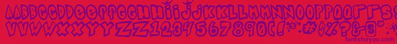 Indigo Font – Purple Fonts on Red Background