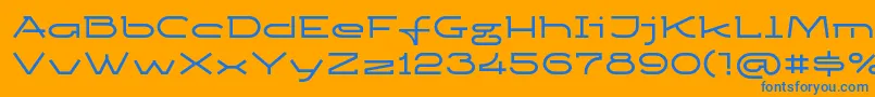 フォントKetosagcbd – オレンジの背景に青い文字