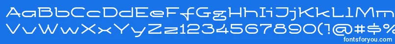 フォントKetosagcbd – 青い背景に白い文字