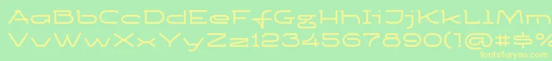 フォントKetosagcbd – 黄色の文字が緑の背景にあります